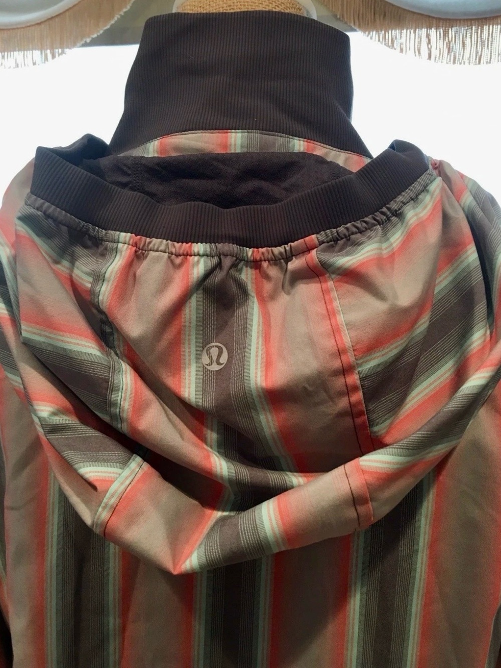 lululemon athletica Striped Hooded Bomber Jacket - Pink & Gray, size M - Picture 9 of 12